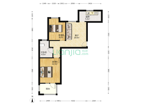 新凯城紫竹苑 2室1厅1卫 69平方