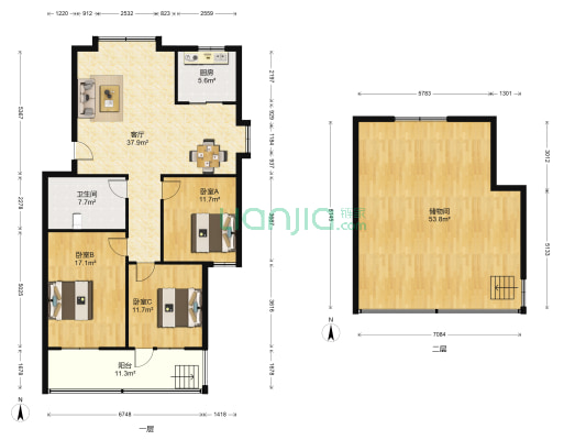 长兴苑 3室1厅1卫 120平方
