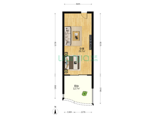 碧桂园中央半岛23度海 1室0厅0卫 46平方