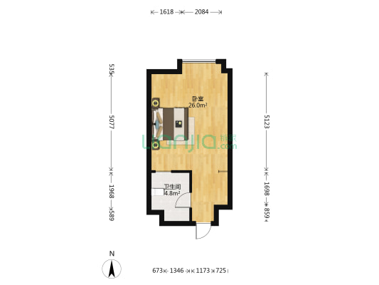 聚银时代 1室0厅1卫 46平方
