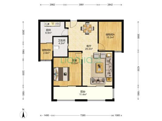 中星城际广场萃苑 1室1厅1卫 92平方