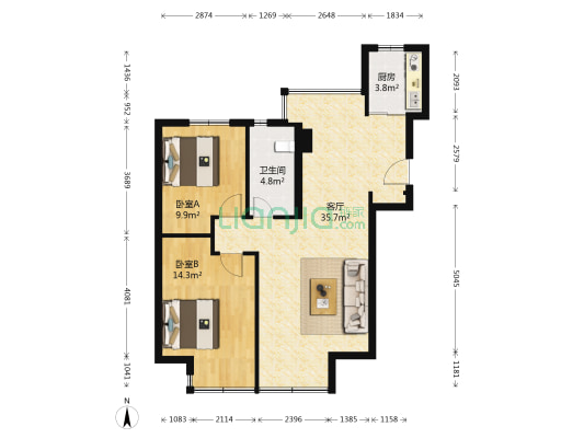 正源吉祥e家 2室1厅1卫 89平方