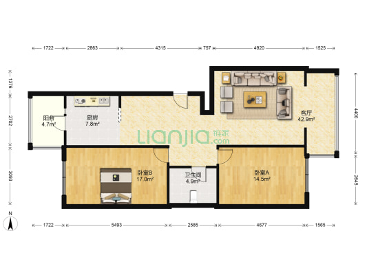 金洋馨园 2室1厅1卫 133平方