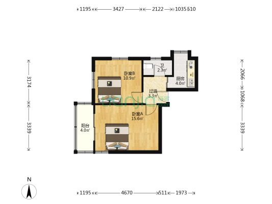 莲子营 2室0厅1卫 47平方