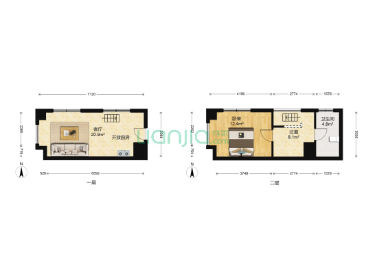 富春新天地 1室1厅1卫 36平方