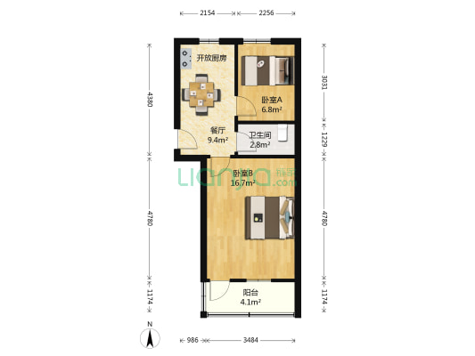 君山路居民小区 2室1厅1卫 47平方