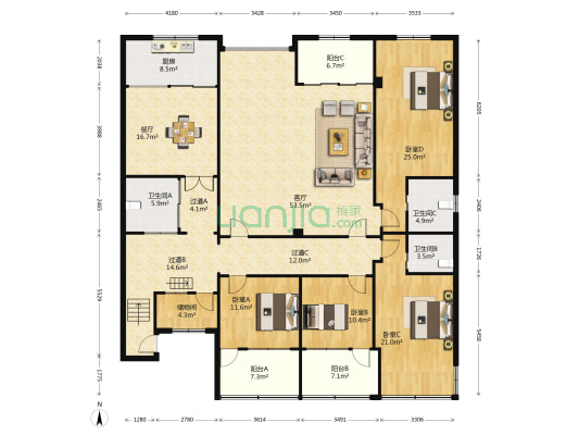 中安阁 4室2厅3卫 244平方