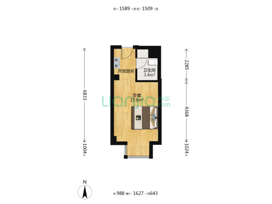 益和公馆 1室0厅1卫 34平方