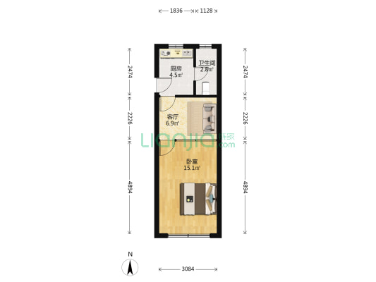 番禺路146弄 1室1厅1卫 41平方