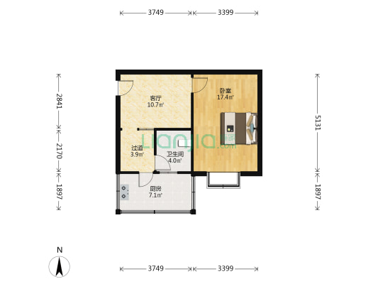 凌霄里 1室1厅1卫 48平方