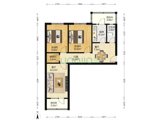 兰州市安宁区文化体育和旅游局家属院 2室2厅1卫 70平方