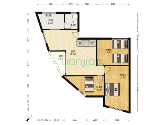 新基二路 3室1厅1卫 111平方