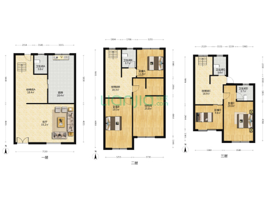 金菀小区 4室1厅4卫 250平方
