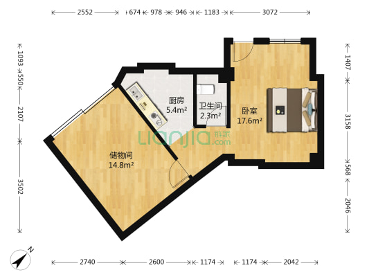 狮带岗 1室0厅1卫 50平方