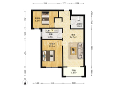 高铁东站 狮子城 观景房 高楼层电梯两居-涿州K2狮子城北区户型图
