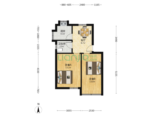 启秀路6号 2室1厅1卫 51平方