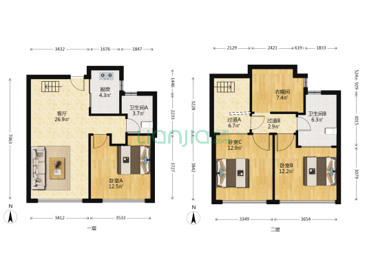 和顺叶语溪 3室1厅2卫 106平方
