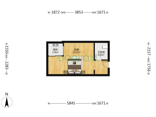 清风别墅 1室0厅1卫 41平方