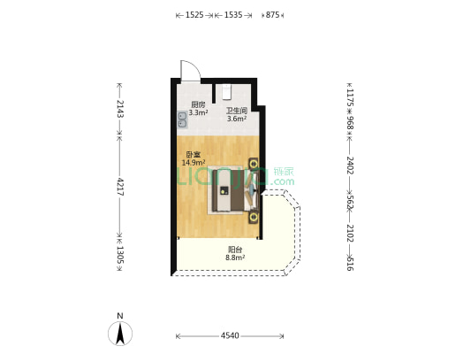 铨宝大厦 1室0厅1卫 41平方