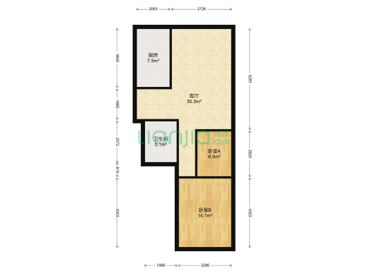 红岛嘉苑南区 2室1厅1卫 83平方