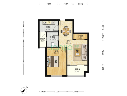 城市公馆(栖林路392弄) 1室1厅1卫 69平方