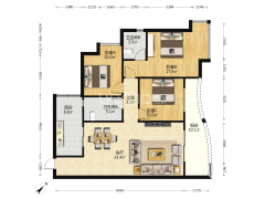 琅山装修三房，两卫 带屋顶花园 ，拎包入住！-重庆沁园春户型图