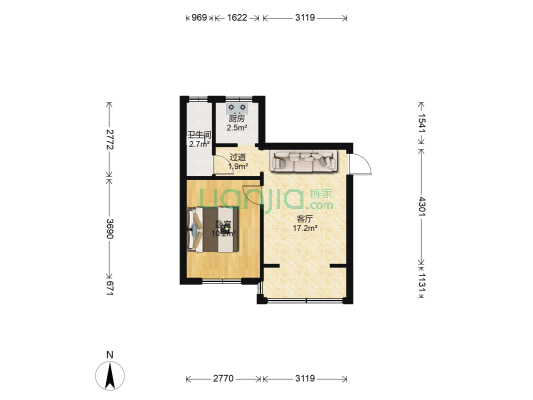 花溪大道北段724号 1室1厅1卫 38平方
