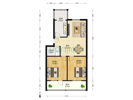 西安路政支队家属院 2室1厅1卫 82平方