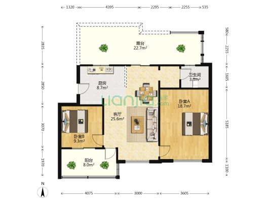 御溪花园 2室1厅1卫 75平方