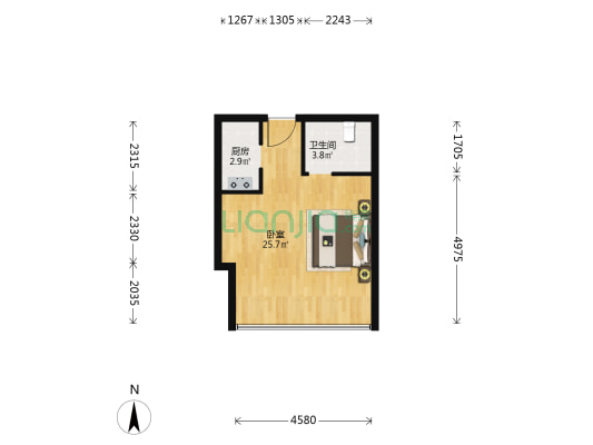 和昌珑悦 1室0厅1卫 50平方