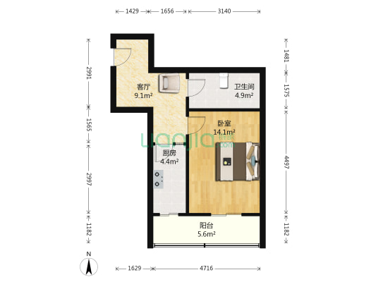 玉树里 1室1厅1卫 29平方