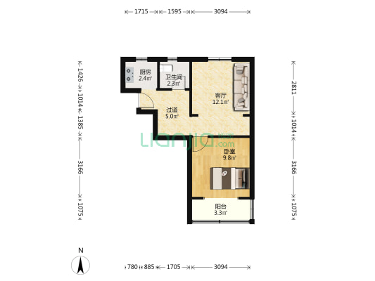 昭化东路77弄 1室1厅1卫 44平方
