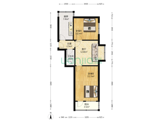 兴城路 2室1厅1卫 64平方