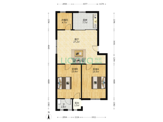 太平南路3号 2室1厅1卫 110平方