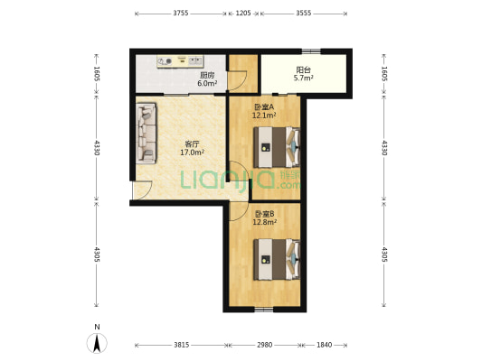 胜利街综合楼 2室1厅0卫 67平方