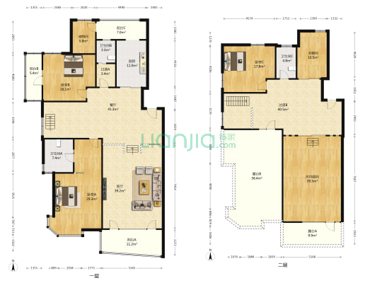 悦海豪庭 4室2厅3卫 195平方