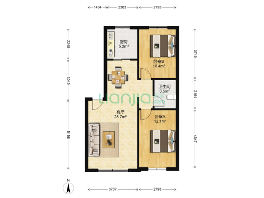 鑫欣小区 2室1厅1卫 79平方