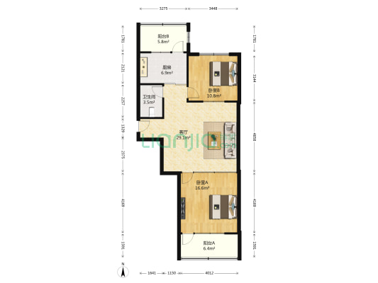 泺安路10 2室1厅1卫 89平方