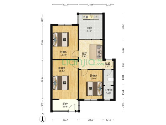 长安区水务局家属院 3室1厅1卫 78平方