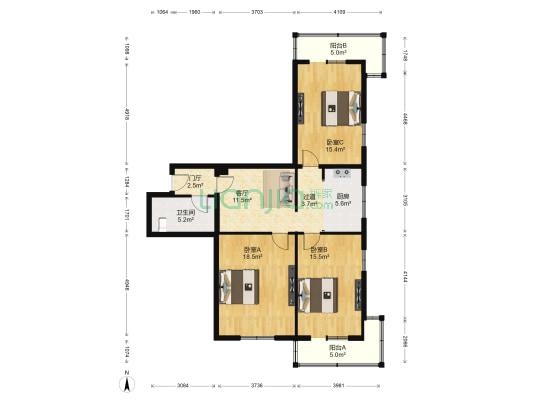 东四十条 3室1厅1卫 113平方