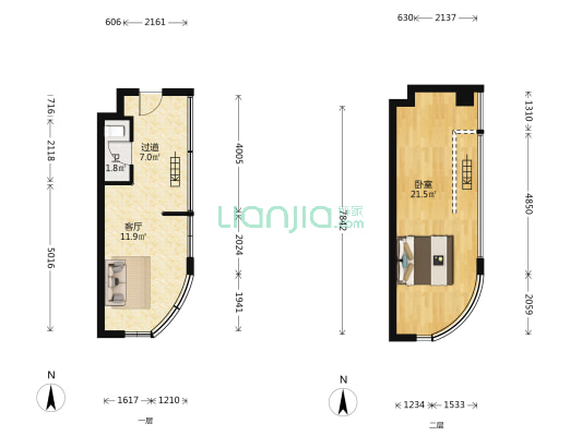 汇铂金座 1室1厅1卫 34平方