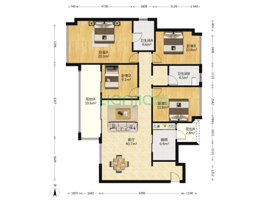 花样年看今朝 4室1厅2卫 134平方