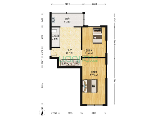 成标街 2室1厅1卫 67平方