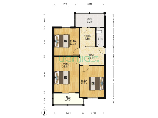 省石油公司家属院 3室0厅1卫 73平方
