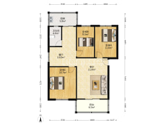 光明小区(涿州) 3室2厅 南 北-涿州光明小区(涿州)户型图