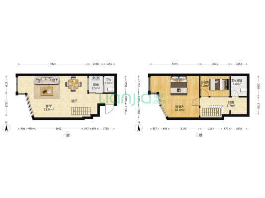 三北名都 2室1厅2卫 50平方