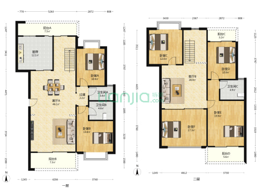 福岭花园 6室2厅3卫 223平方