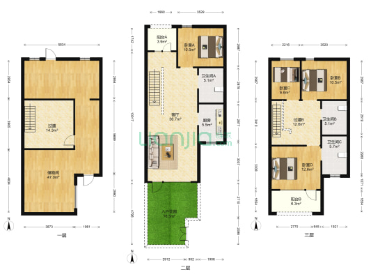 K2海棠湾三期 4室1厅3卫 137平方