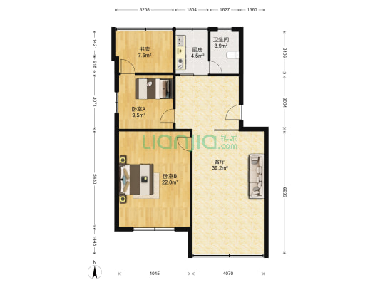 宝山南路127号  3室1厅1卫 93平方