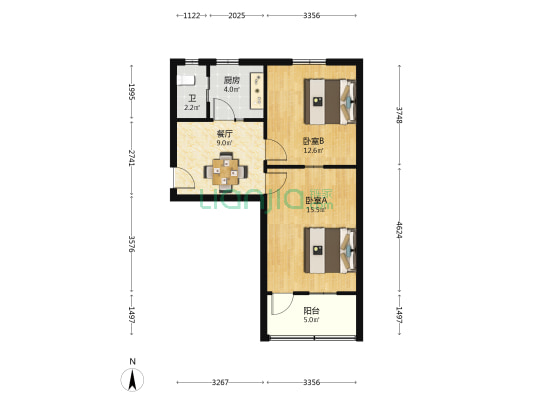 望月湖小区十片区 2室1厅1卫 57平方